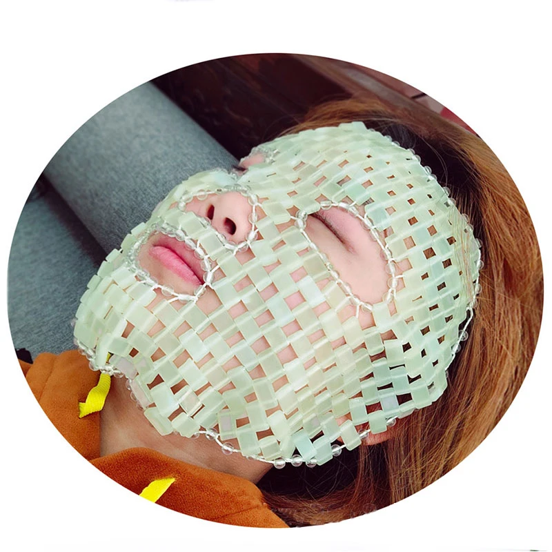 Cooling Xiuyu Jade Mask Face Massager Anti-Aging Natural Stone Cold Therapy Sleeping Facial Massage Beauty Skin Care Tool