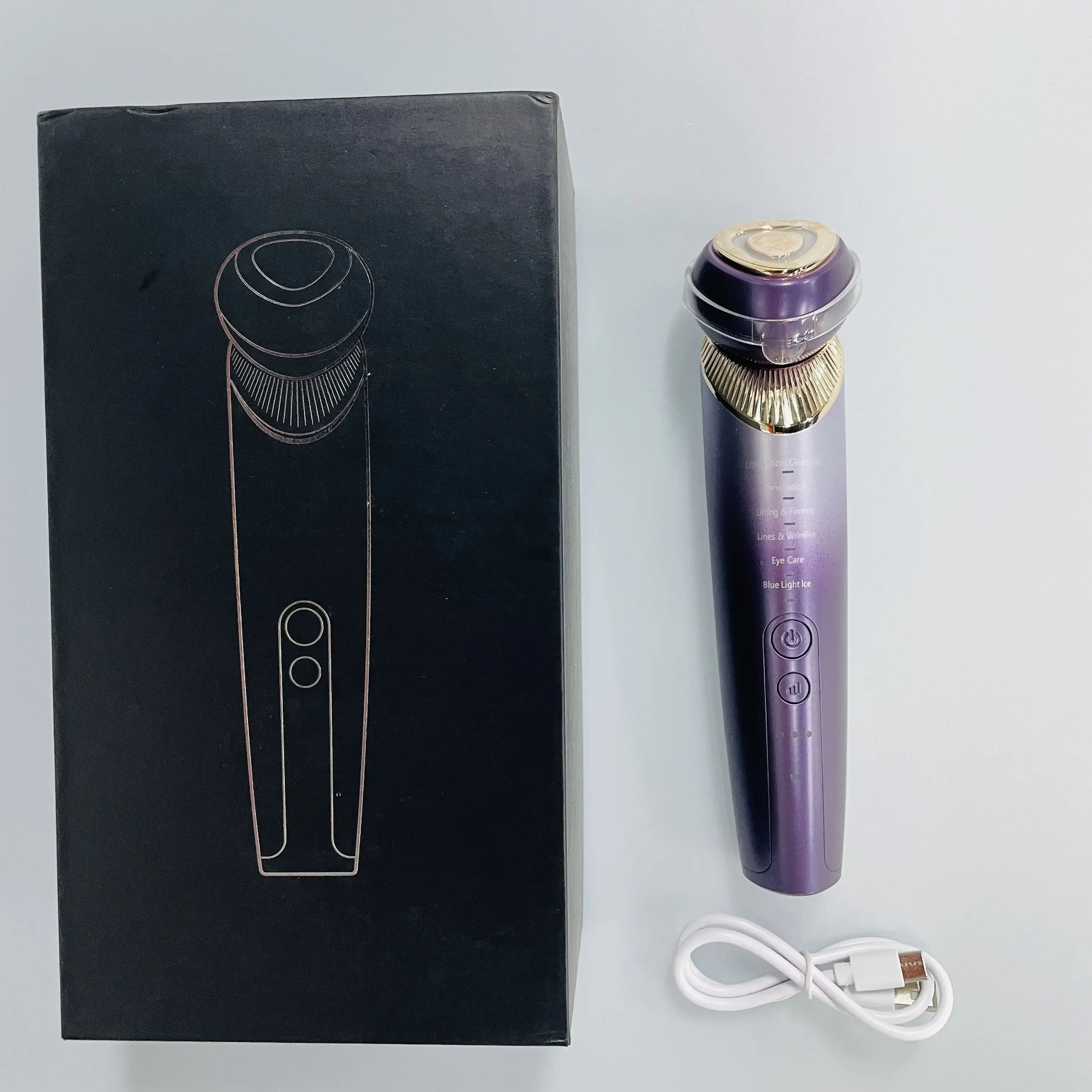 Skin Rejuvenation Beauty Wand - 6 Modes Electric Face Massager with Cooling & Heating for Pore Minimizing & Lifting