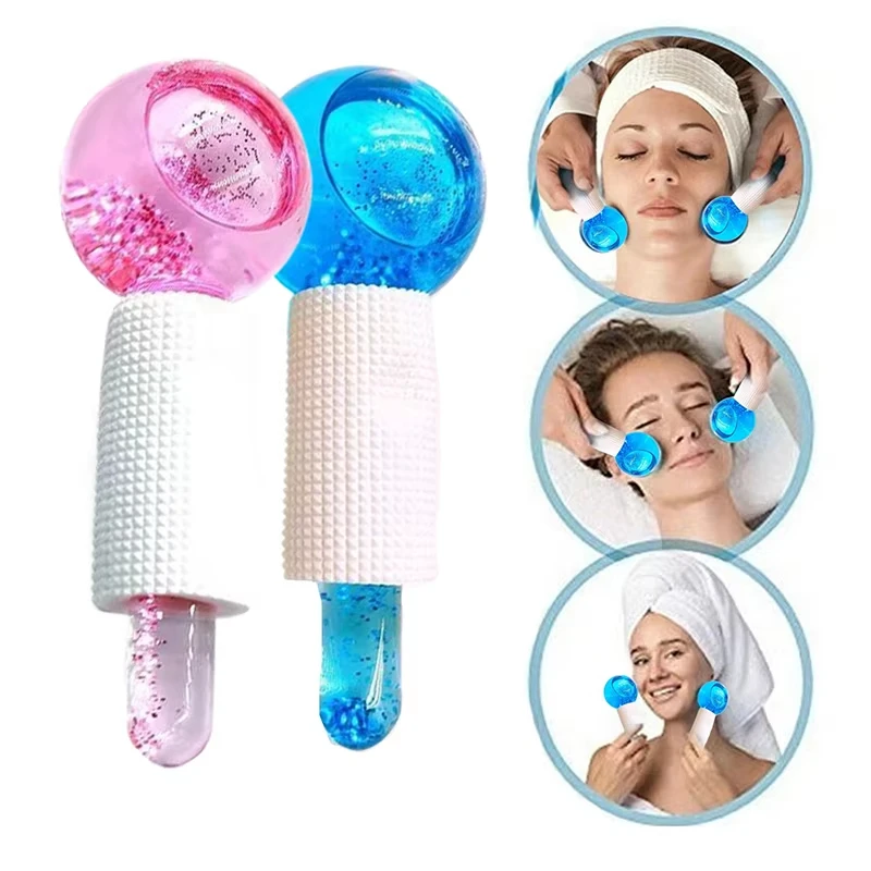 1PCS Large Crystal Ball Ice Hockey Energy Beauty Facial Cooling Globs Water Wave Face & Eye Massage Tool for Skin Care