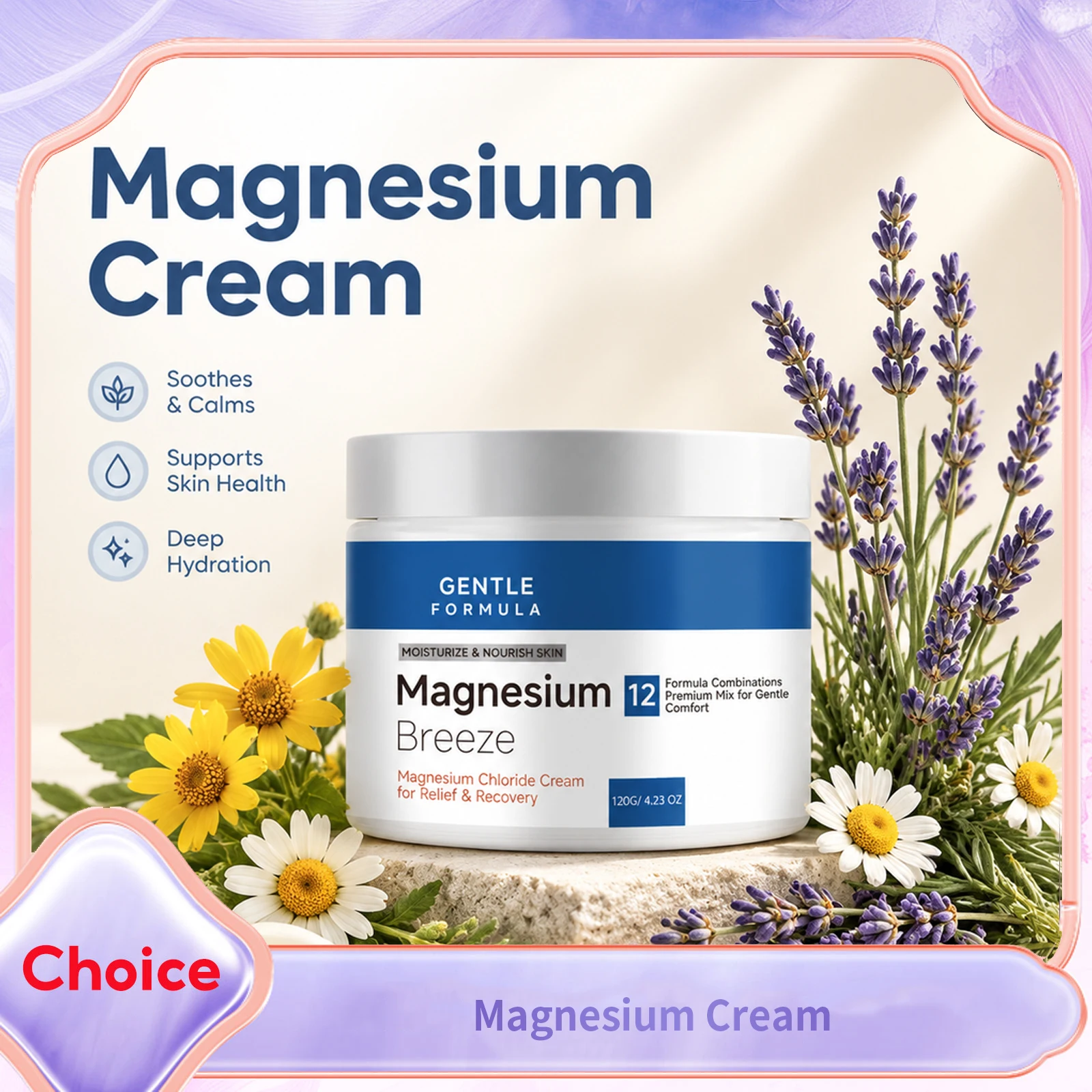 Nerve Relief Magnesium Cream Prevent Dryness Repair Skin Barrier Cooling Sooth Joint Legs Hands Massage Niacinamide Body Lotion