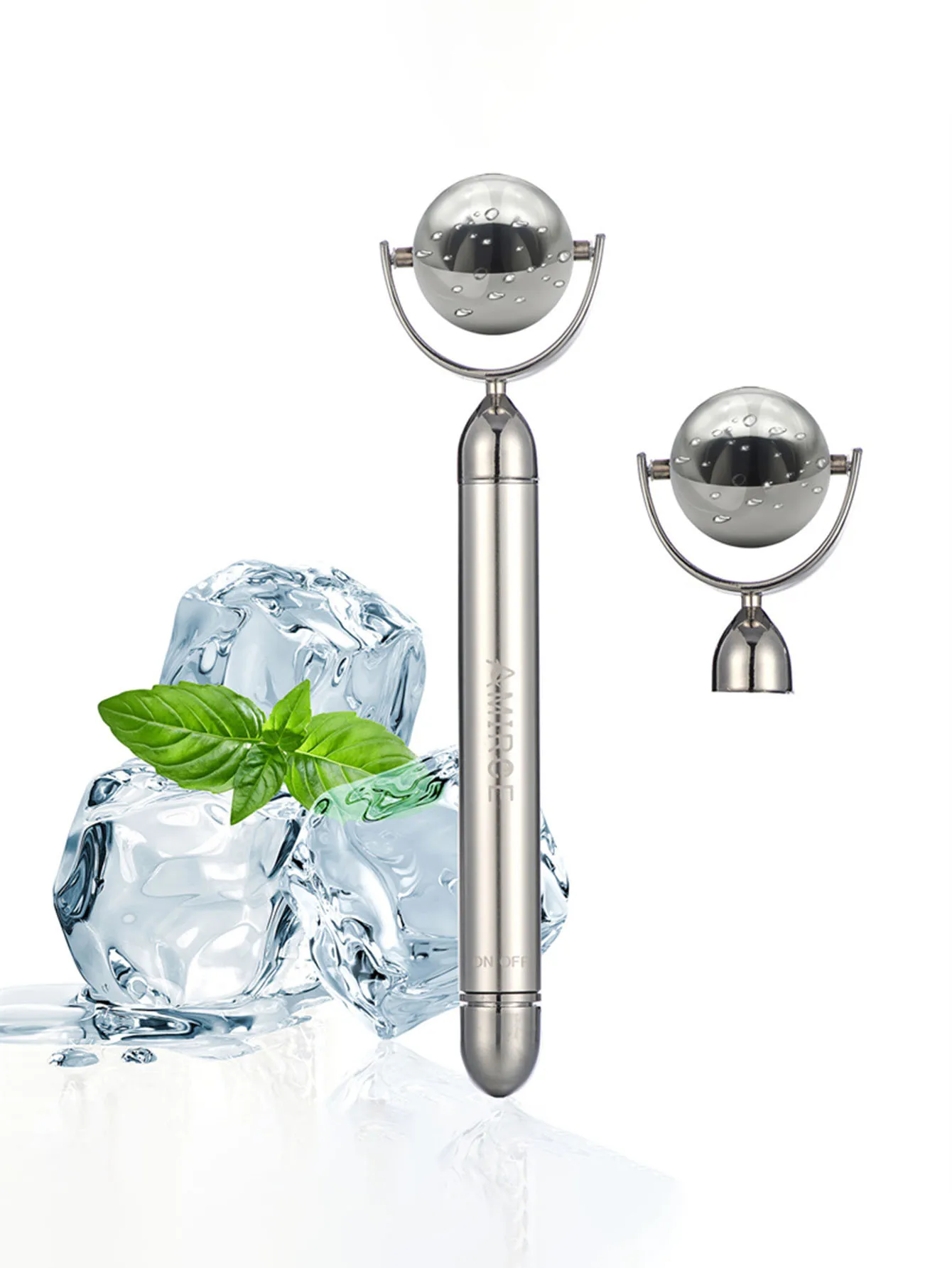 Ice Globes for Facial Stainless Steel Cooling Roller Skin Beauty Spa Cooling Globe Face Massage Ball Face Care Cryo Freeze Stick
