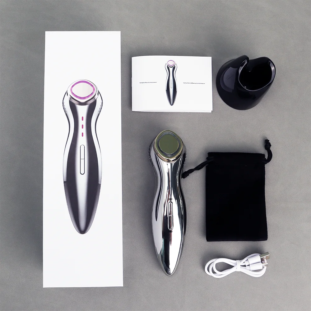 New Arrival Hand Held Portable Home Skin Care Beauty Device Warming Cooling Facial Lifting Massager Vibration EMS Instrument