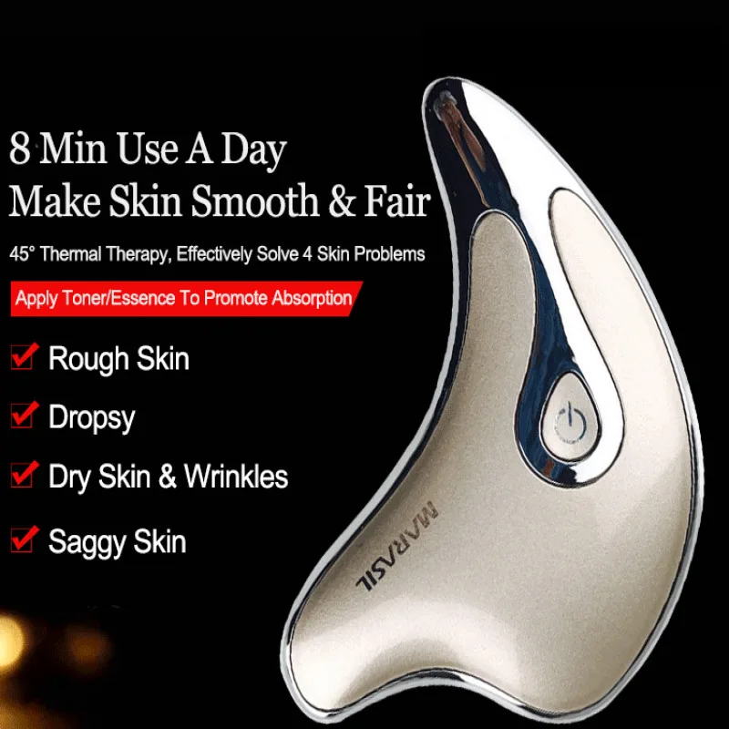 Women's Microcurrent Face Scraping Beauty Instrument Electric Facial Scraping Board Lymphatic Drainage Skin Tightening Beauty De