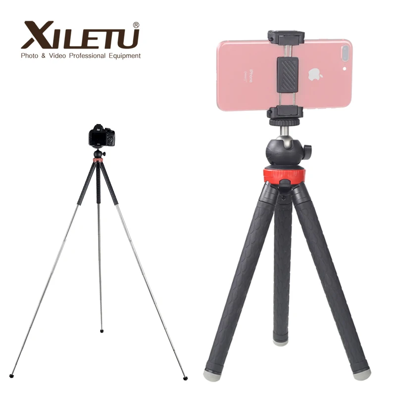 XILETU XS-110 Portable Tripod Stand Travel Outdoor Live Selfie Stick Tripod W Bluetooth Remote Control For SLRS GoPro Smartphone
