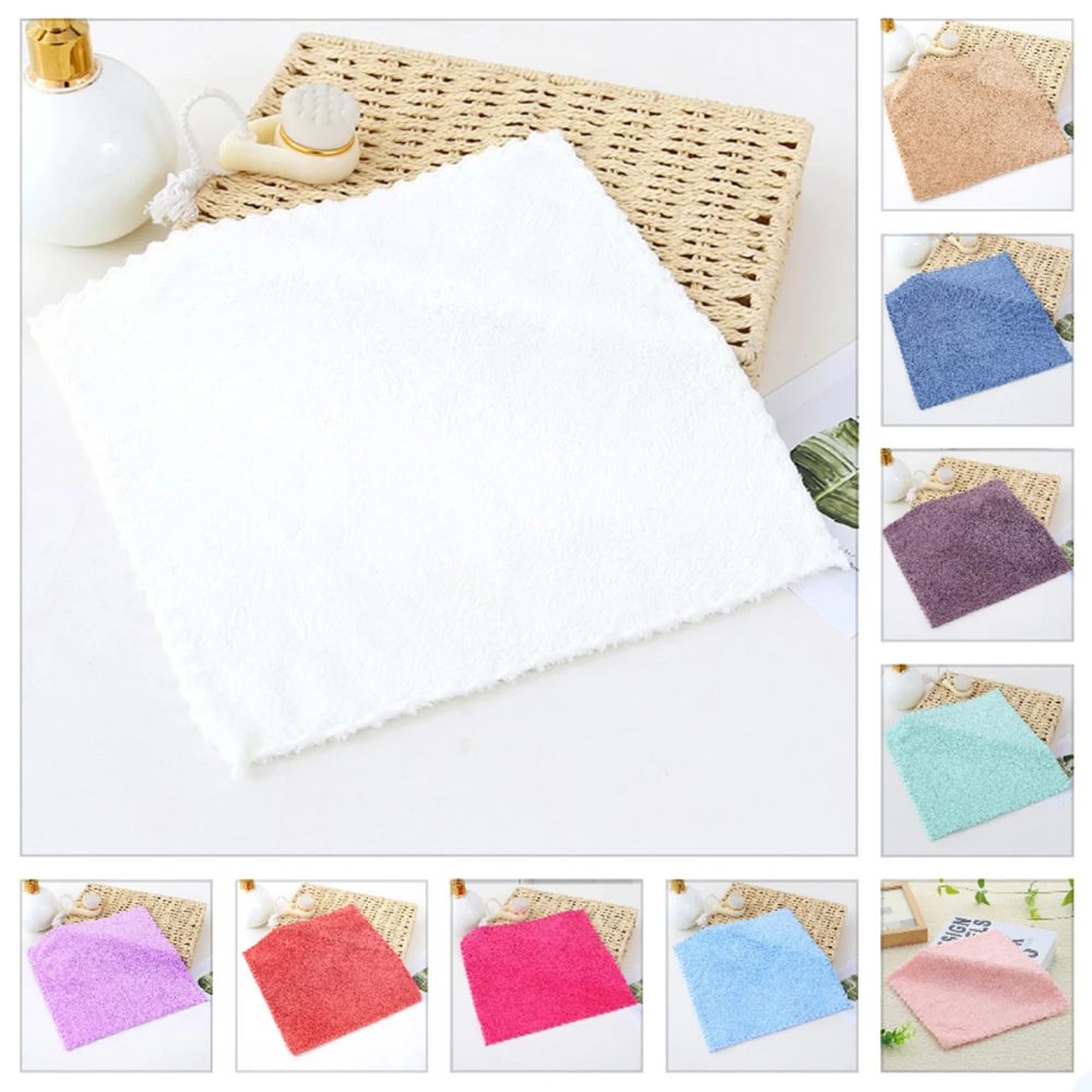 13pcs Soft Absorbent Washcloths Quick Drying Compact Square Towels Multi-Functional Handkerchief for Home Bathroom Kitchen