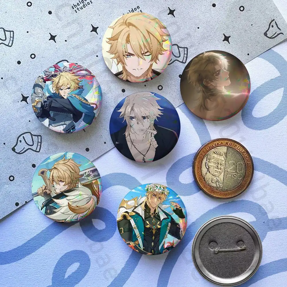 For Varka G-Genshin Impact 25mm 75mm 44mm 58mm 32m Brooches Badges Pins for Accessories