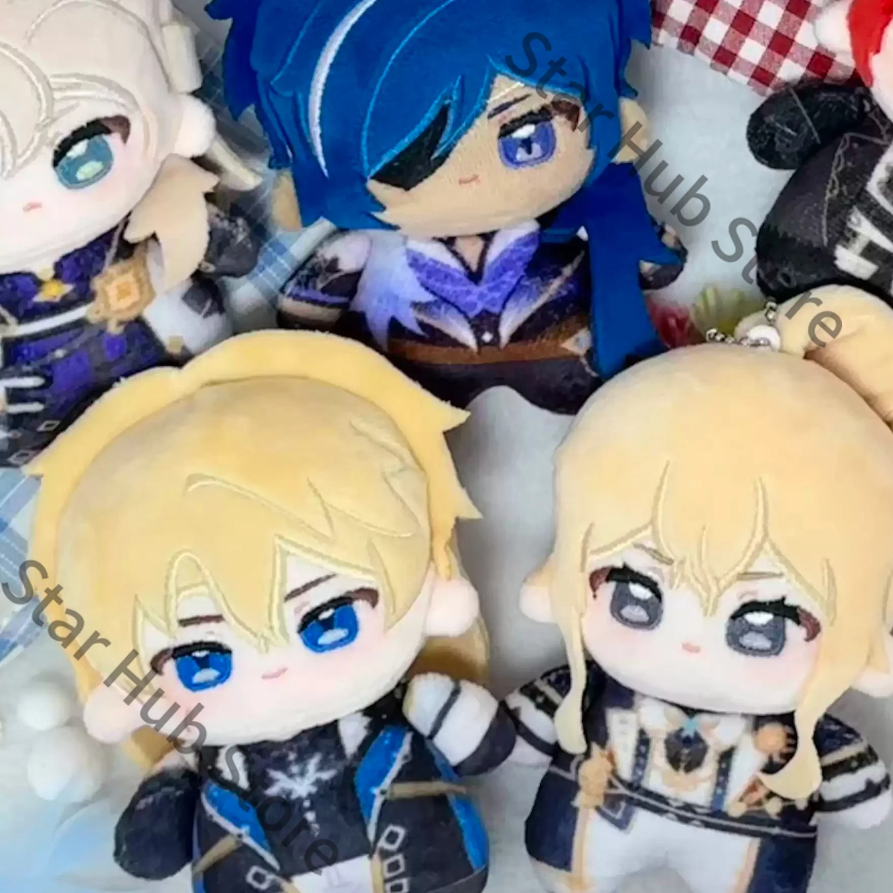 Genshin Impact Varka Diluc Ragnvindr Stuffed Animal Cotton Doll Printed Figure Keychain Backpack Ornament Cosplay Gifts Anime