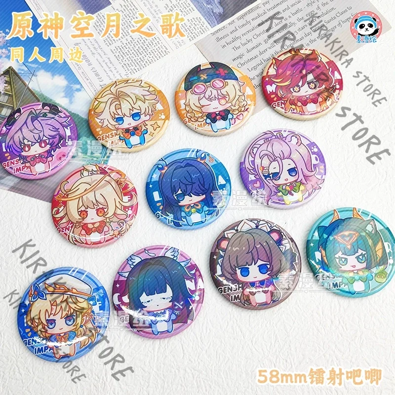 Genshin Impact Kyryll Chudomirovich Flins Varka Durin Lauma Nicole Reeyn Nefer Marionette Aino Jahoda Anime Cosplay Badge Emblem