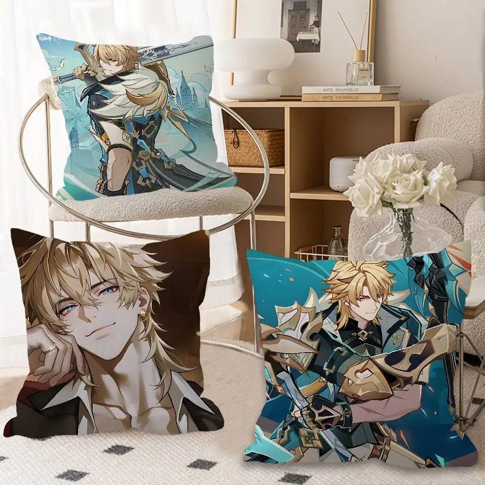 Genshin Impact Varka Personalized Picture Text Home Decorative Pillows Household Gifts 45x45cm