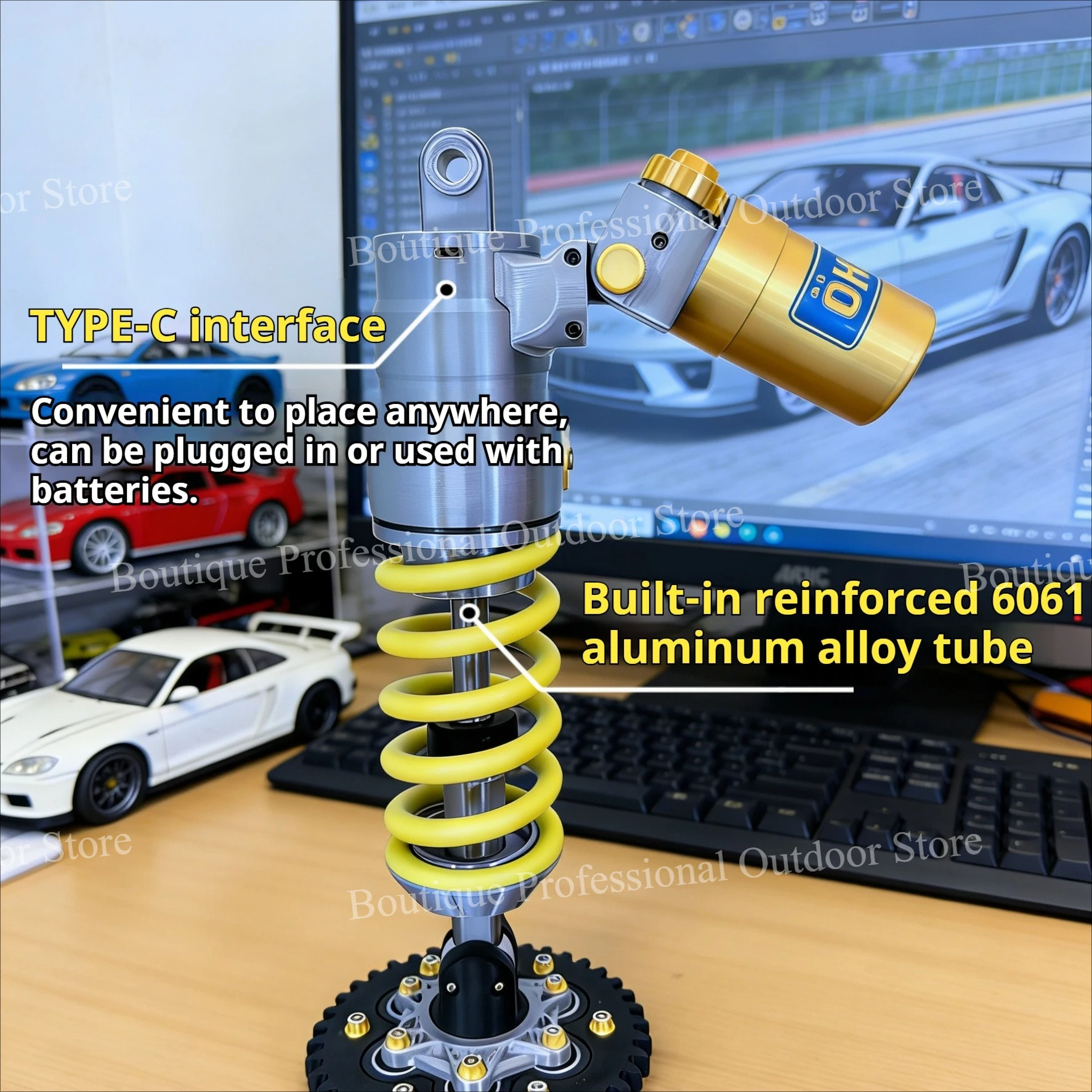Car Shock Absorber Desk Lamp, Personalized Industrial Style Decor, Night Light for E-Sports Room Ambience Unique Gift for Boys