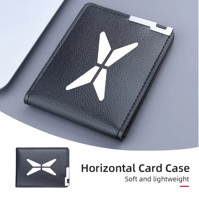PU Leather Car Credit Card Holder Wallet Coin Purse Auto Accessories For Xpeng P7 G3 G3i G9 P5 X2 N5 F30 H93 Beta 2019 2020 2021