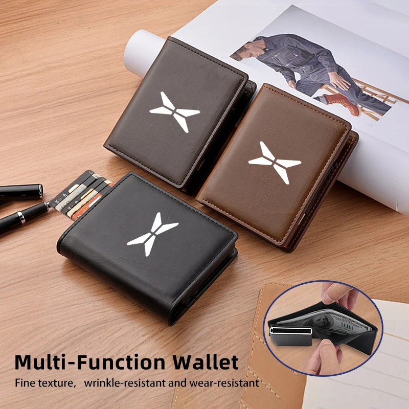 Car Men's Wallet Leather Pop-Up Card Holder Coin Purse Accessories For Xpeng P7 G3 G3i G9 P5 X2 N5 F30 H93 Beta 2019 2020 2021
