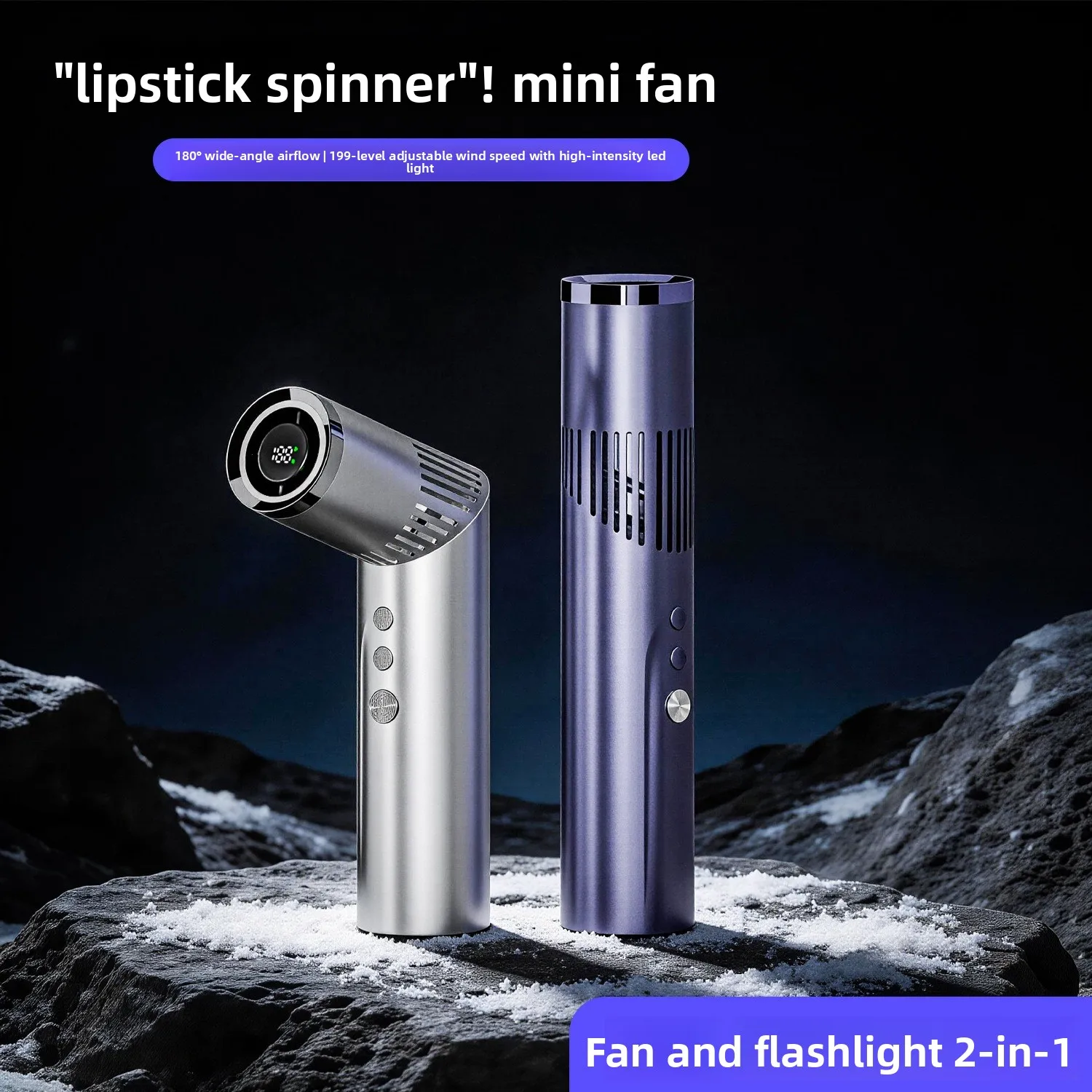 Popular lipstick fan, high-speed handheld neck hanging desktop semiconductor ice compress, mini USB outdoor small fan