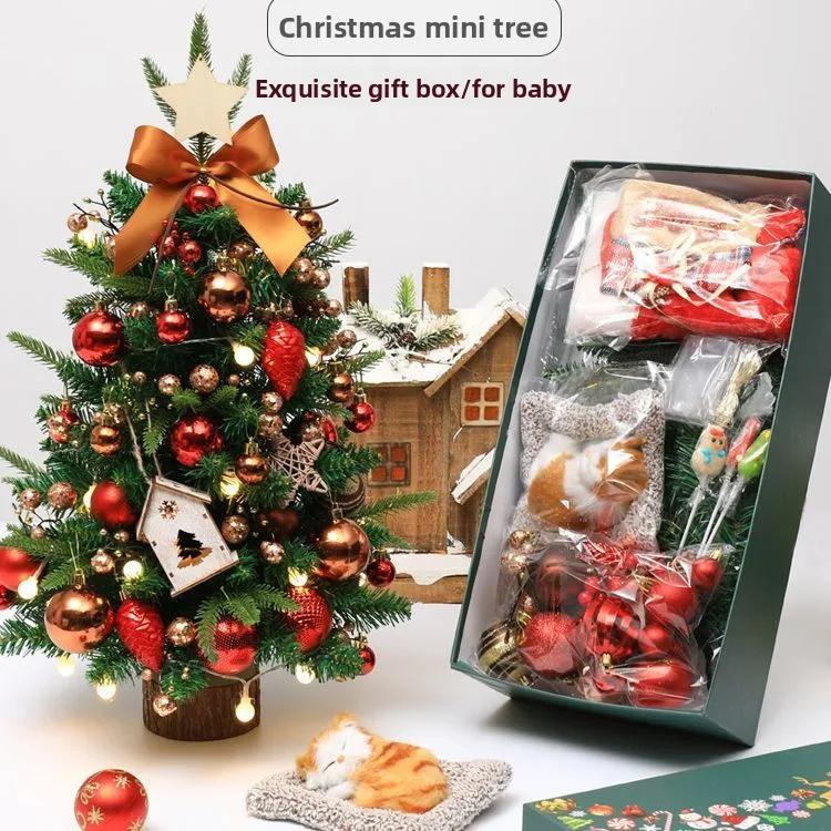 Popular Christmas tree desktop mini Christmas tree table ornament family hotel window ornament simulation tree