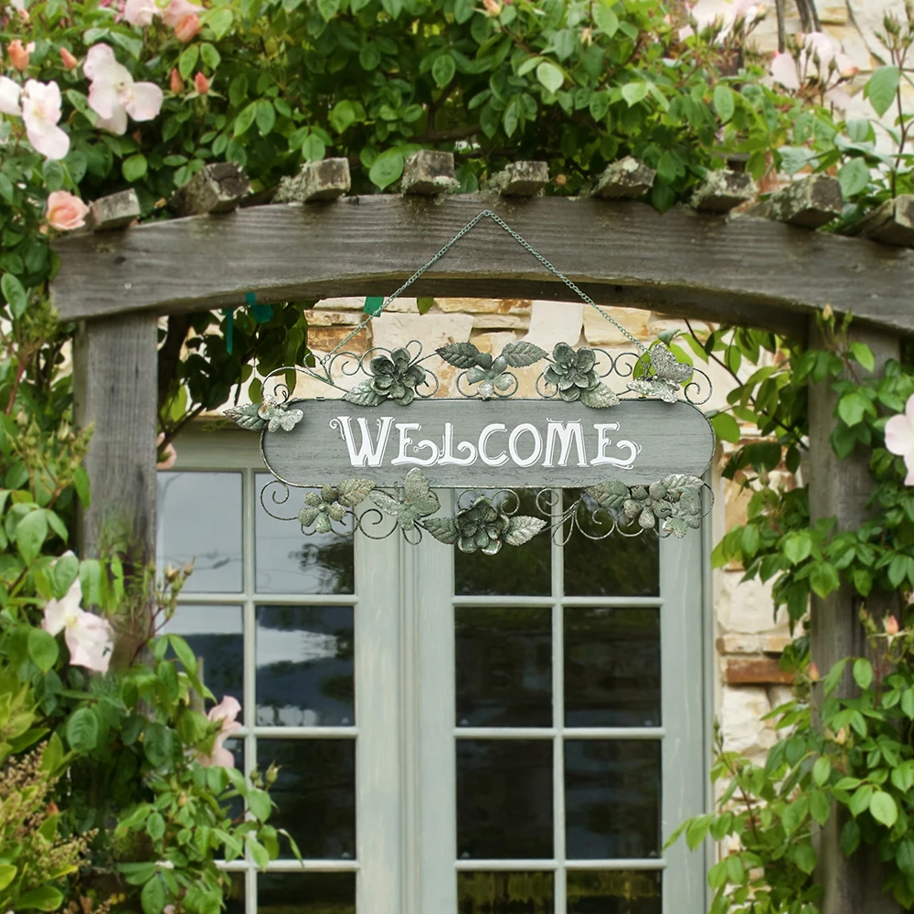 Ironwork Three-dimensional Butterfly Wall Hanging Metal Garden Wall Hanging Handcrafted Welcome Sign Outdoor Outdoor Sign