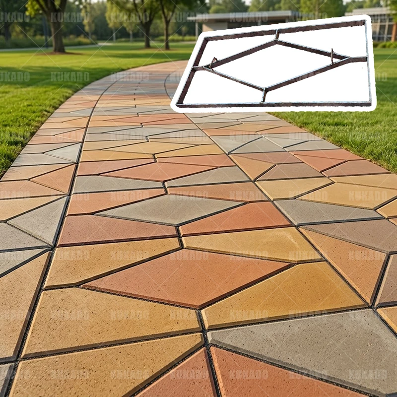 Diamond Texture Steel Stamp for Garden Square Courtyard Corridor Anti-Slip Cement Floor Paving Tool Brick Pattern Construction