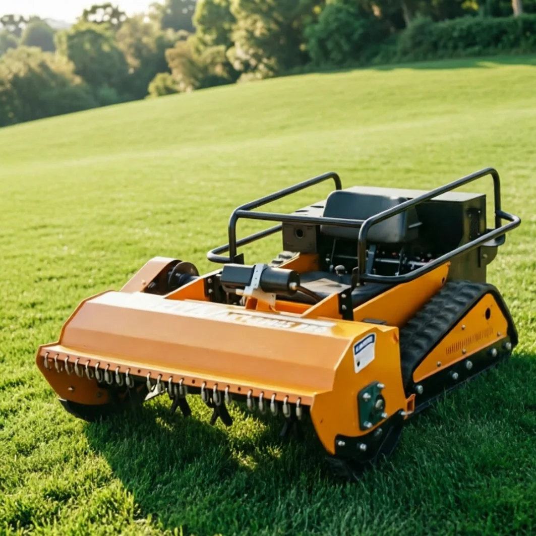 Customized Radio Controlled Lawn Mower Remote Control Crawler Mower High Strength Metal Frame Anti-Collision For Rough Orchard S
