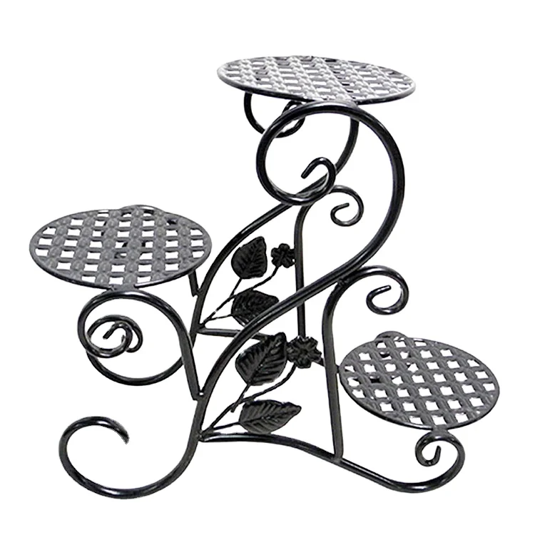 Indoor/Outdoor 3-Tier Metal Plant Shelf Flower Display Stand/Garden Planter Holder for Home Use