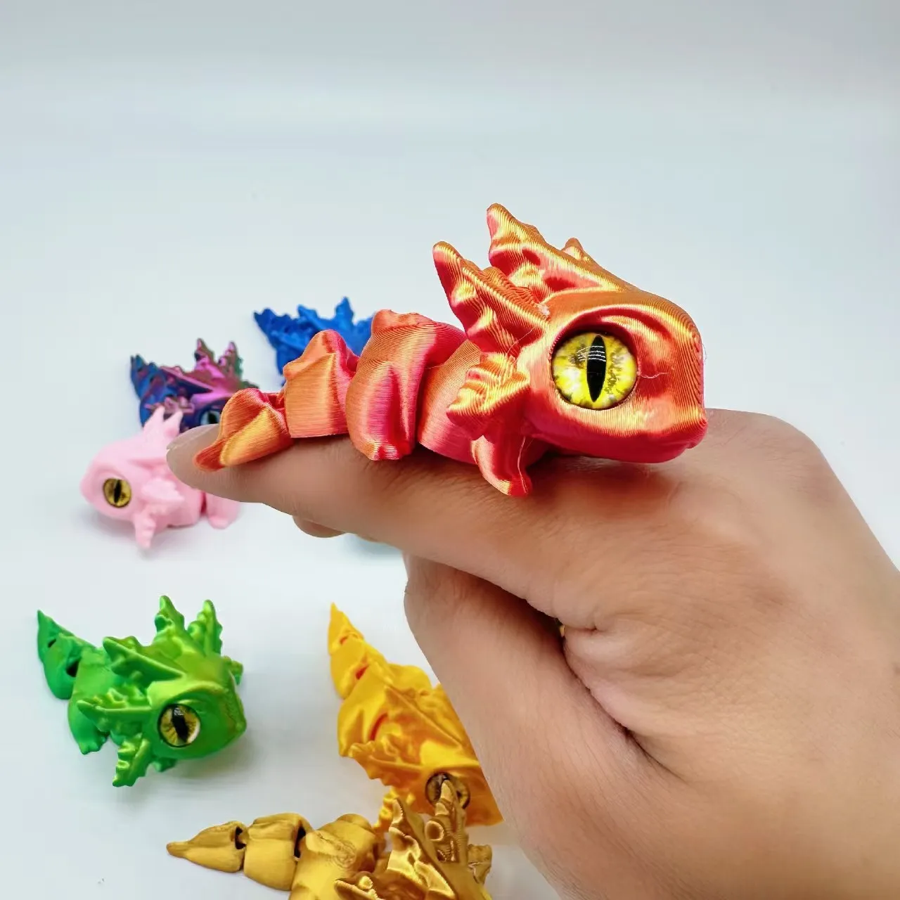 Collectible Figurines Cute 3D Printed Axolotls Colorful Desktop And Home Decor, Mixed Colors  with Fun Expressions, Ideal Gift