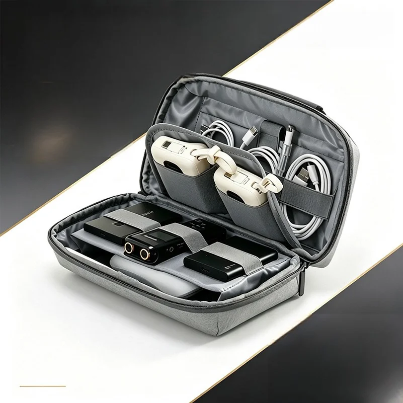 Thickened digital storage bag, headphone and electronic organizer, power bank and multi-functional data cable storage bag