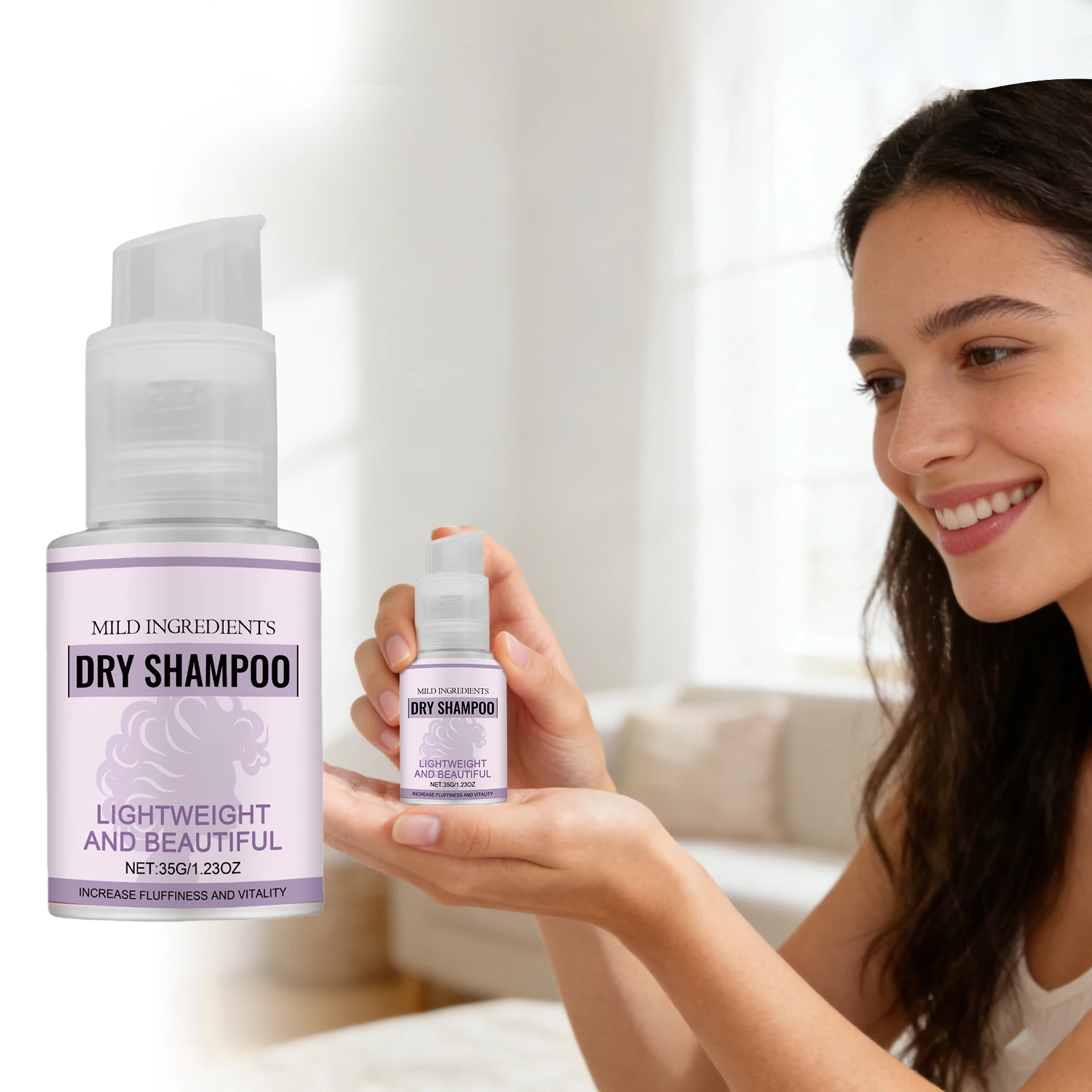 Portable Dry Shampoo Fast Oil Control Lifting Fluffy Hair Root No Rinse Instant Cleaning Travel Friendly Easy Use Dry Hair Spray