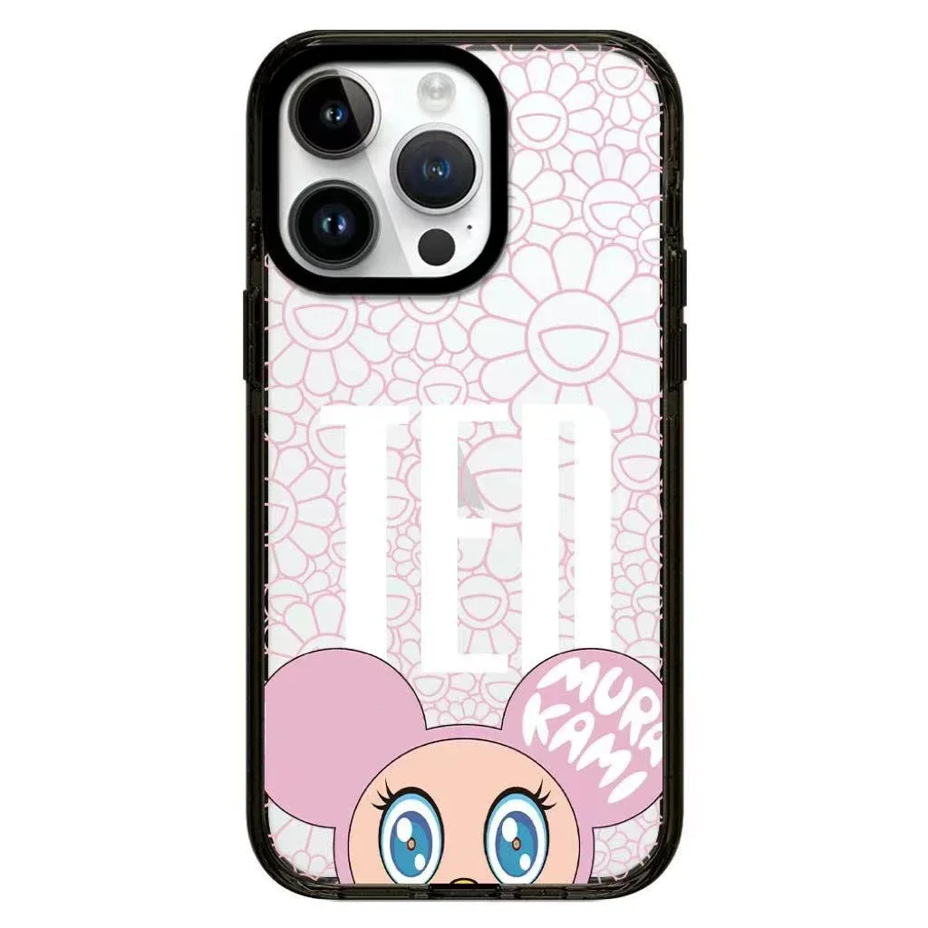 Creative Pop Couple Mouse 2.0 Acrylic White Black Border Magnetic Phone Case Cover for IPhone 12 13 14 15 16 Pro Max Case