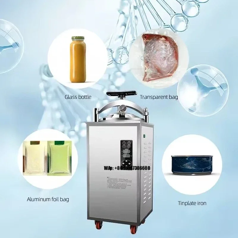 Stainless Steel 50L 100L 150L Industrial Vertical Autoclave Machine Disinfection Equipment Sterilizer