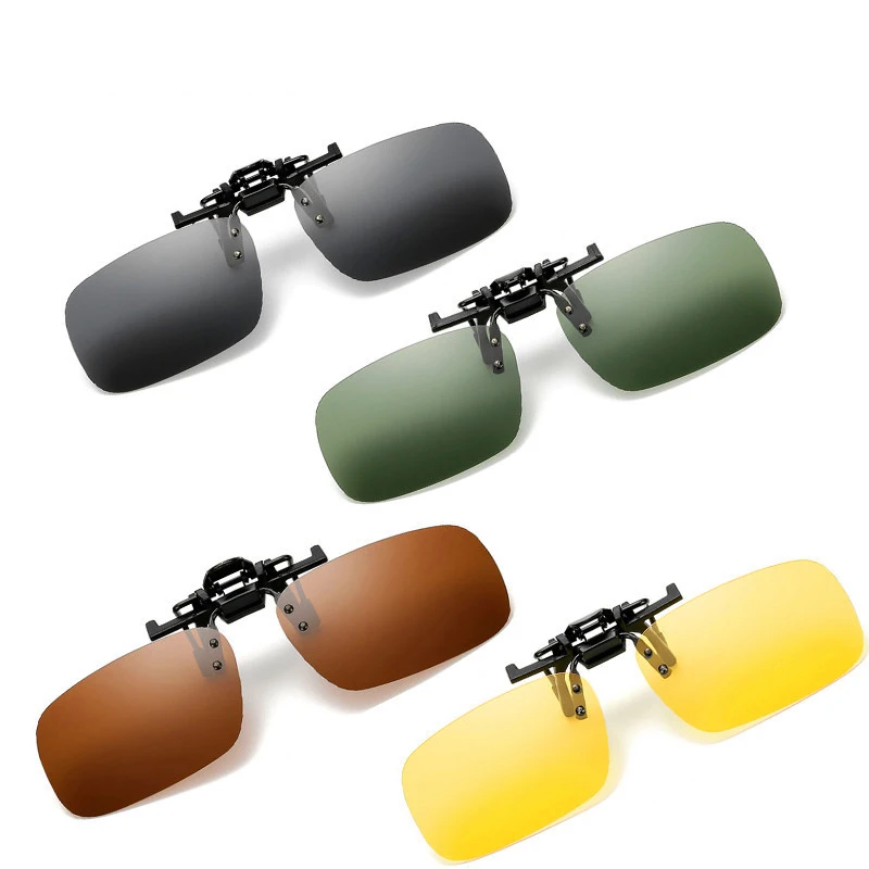 Night Sunglasses Clip on Yellow Night Vision Glass for Men Women UV Protection Night Safety Driving Anti-glare Driver Sunglasses
