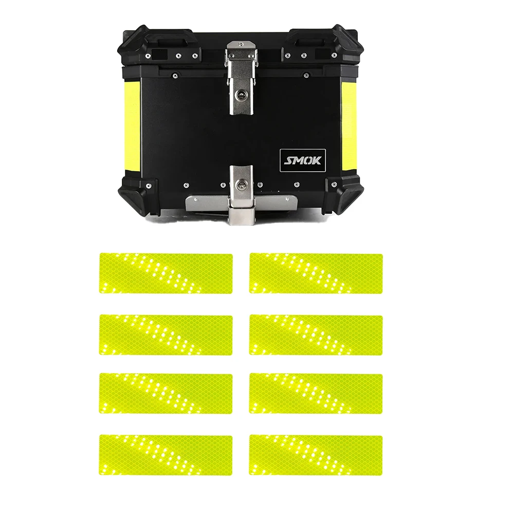 Motorcycle Reflective Sticker Strips Rear Side Top Luggage Box Case Trunk Anti-collision Decorative Night Safety Warning Strip