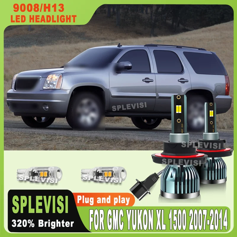 Warranty Plug and Play for Night Safety Upgrade LED Headlight For GMC Yukon XL 1500 2007 2008 2009 2010 2011 2012 2013 2014