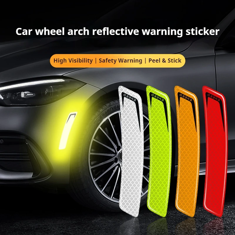 Car Wheel Arch Reflective Stickers for Night Driving Safety Collision Prevention Modification Stickers Car Decoration Stickers