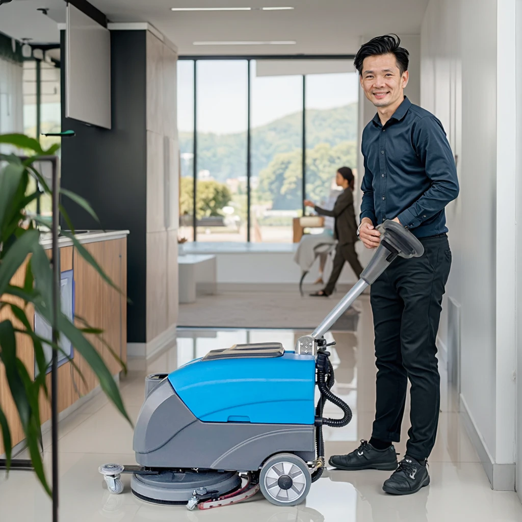 Industrial Machinery Cleaning Floor Electric Hand Scrubber Heavy Duty Floor Cleaning Machine Equipment for Sale