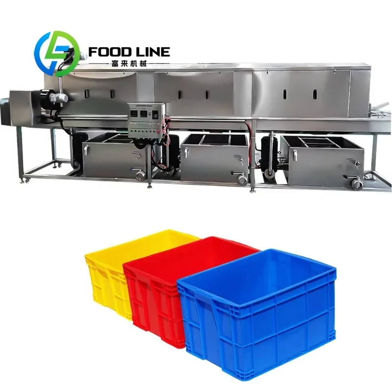 Industrial Plastic Box Washing Machine High Pressure Water Cleaning Equipment For Food Factory Basket And Tray Washing