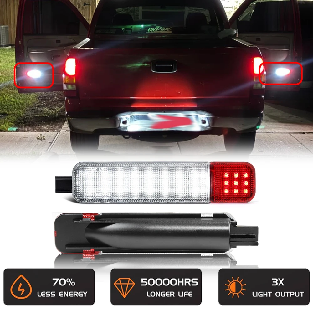 2Pcs White Red Car Door Panel LED Courtesy Welcome Light for Hummer H2 GMC Yukon XL Suburban 1500 2500 Tahoe Cadillac Escalade