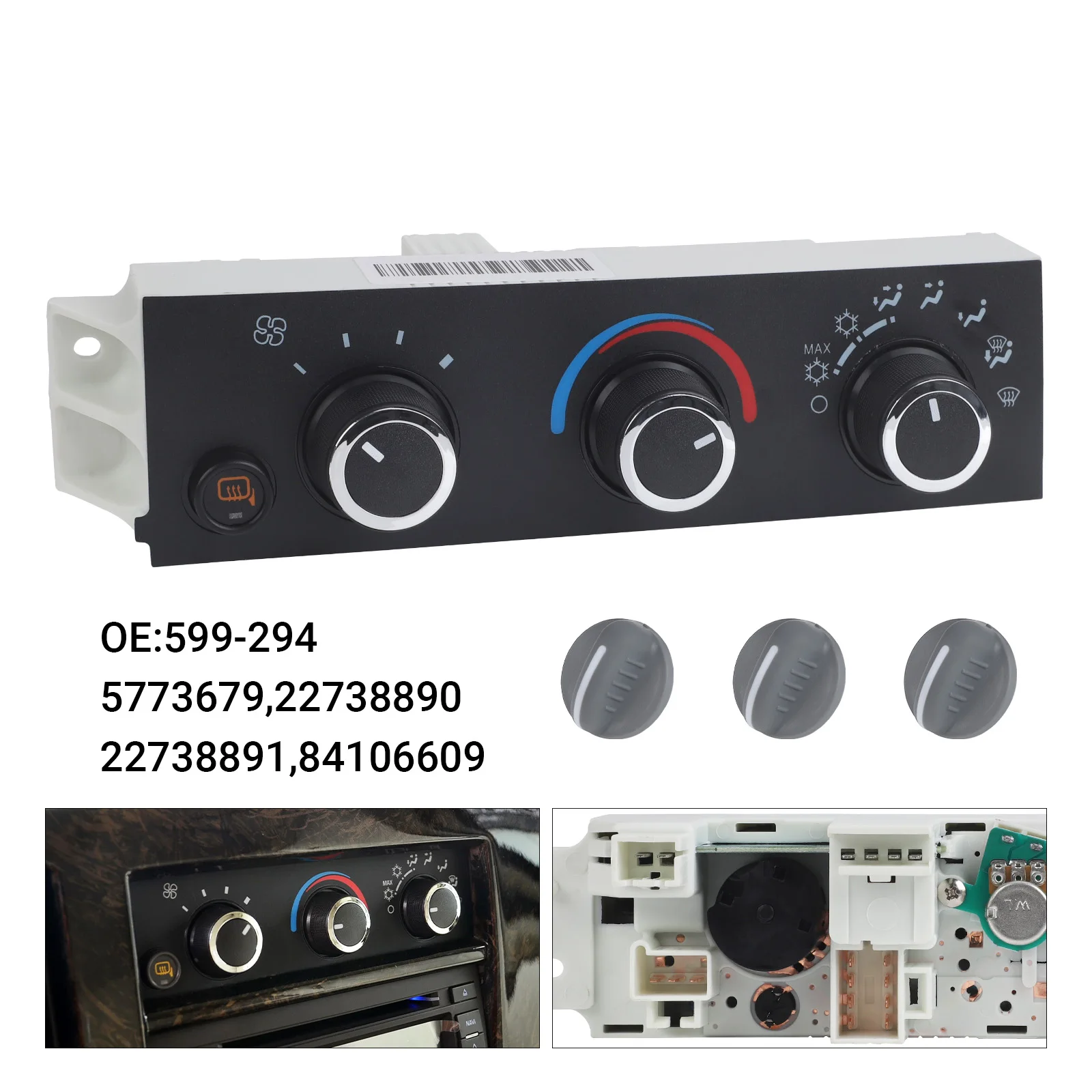For Chevrolet Express Cargo Parsajeros GMC Savana 2500 3500 4500 Air Conditioning Panel Control Switch OE 599-294 15773679