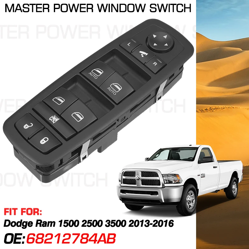 Front Driver Side Window Switch Button Panel 68212784AB 9+3 Pins For Dodge Ram 1500 2500 3500 2013 2014 2015 2016 68212784AA