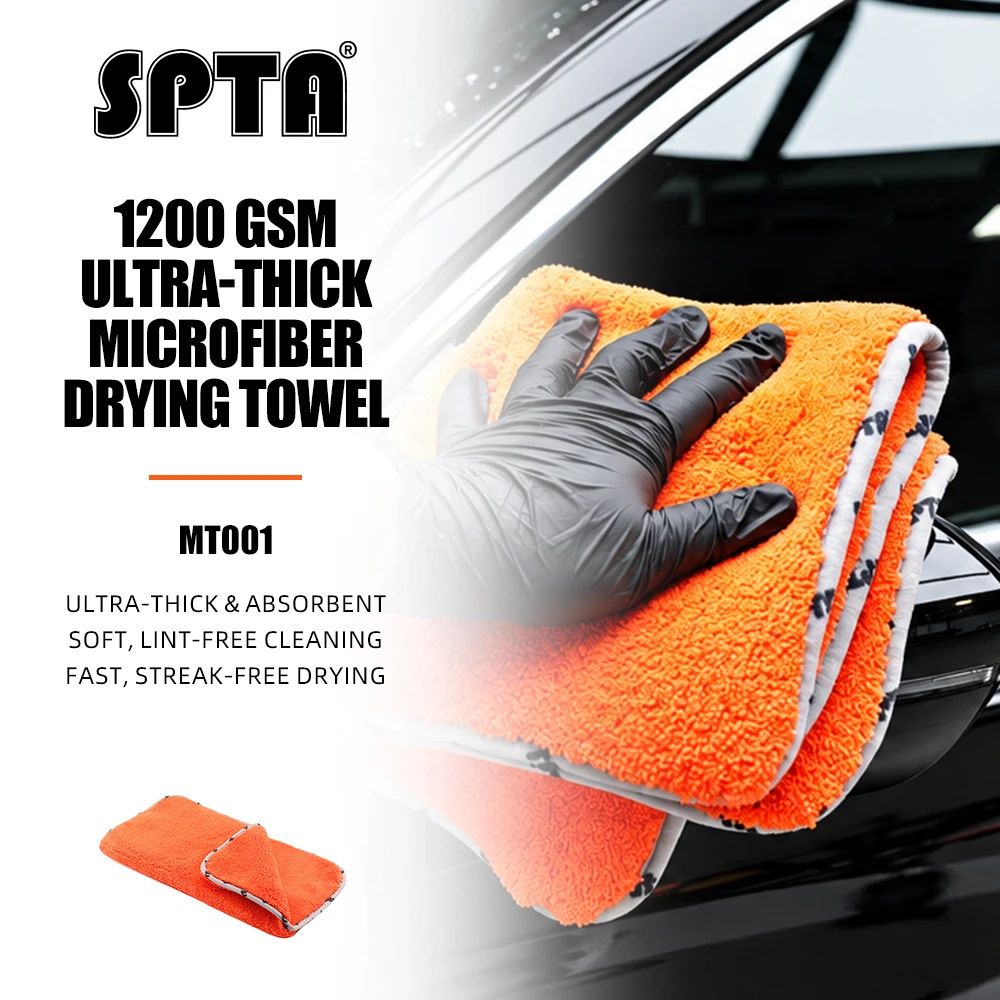SPTA Car Microfiber Towels, Upgraded 1200gsm Ultra-Thick Cars Drying Towel Microfiber for Car Polishing Washing and Detailing