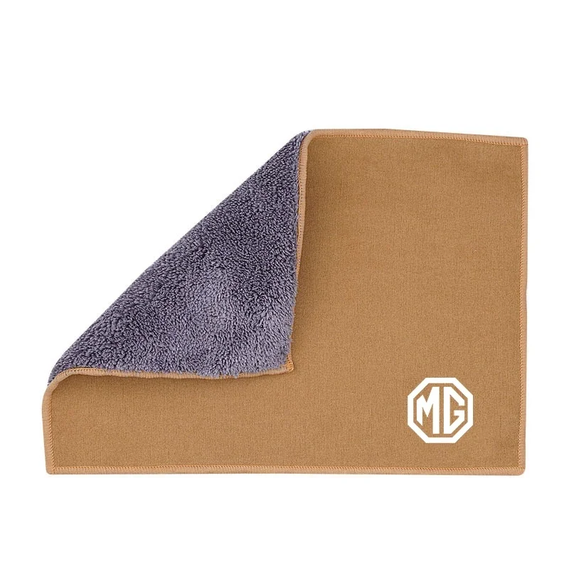Lint‑Free MG Microfiber Suede Car Wash Towel Absorbent Detailing Cloth Fit MG4 MG5 MG6 ZS HS EV EHS GT Car Interior Supplies
