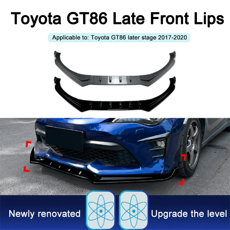 1Pcs Black ABS Front Lip Front Shovel Front Corner Modification Accessories For Toyota Subaru GT86 FT86 2017‑2020 Style