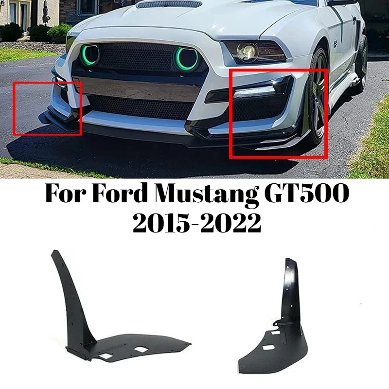 Front Bumper Lip Spoiler Corner Trim For Ford Mustang GT500 2015-2022 Bumper Trim Exterior Styling Auto Accessories Tuning