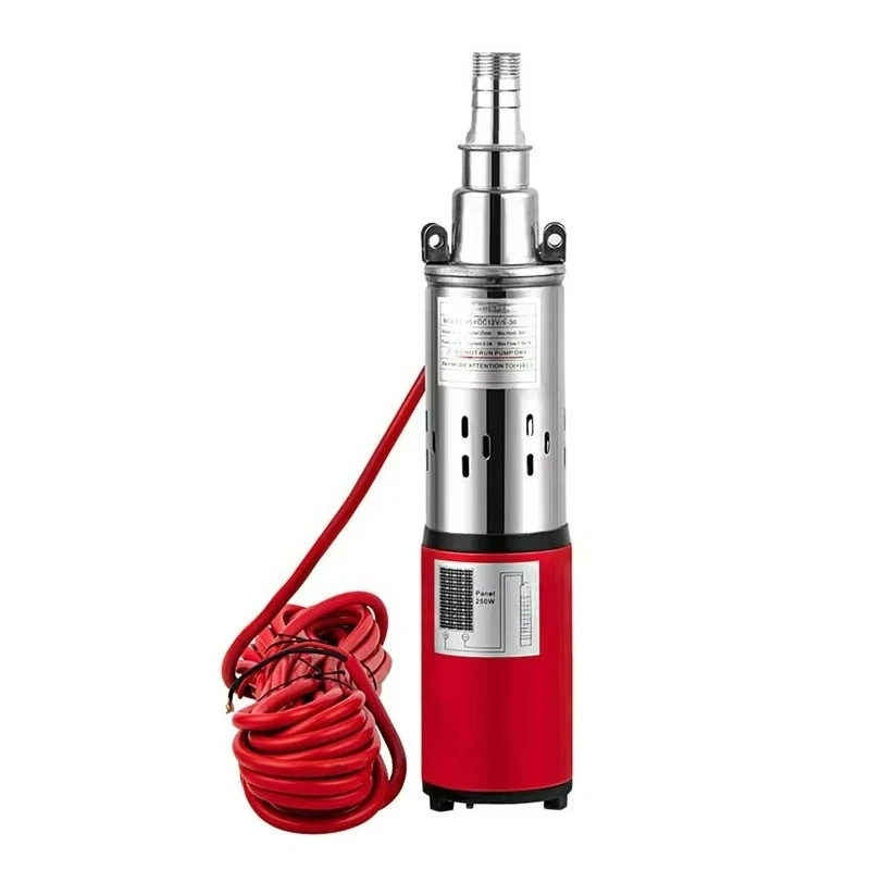 DL China Factory High Pressure 12V DC Centrifugal  Submersible Water Pump Screw Impeller Deep Well Pump with 50m Head DC Motor
