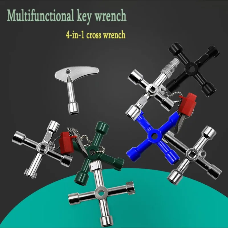 4 Ways Phillips Wrench Mini Universal Internal Triangle Multifunction Small Cross Key Wrench Repair Hand Tools For Car Elevator