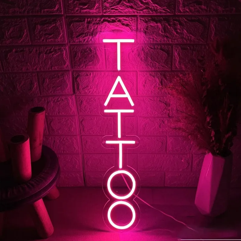 Tattoo Neon Sign LED Neon Signs for Tattoo Shop Office Beauty Salon Wall Decor Business Decor Neon Light Dimmable Led Lights