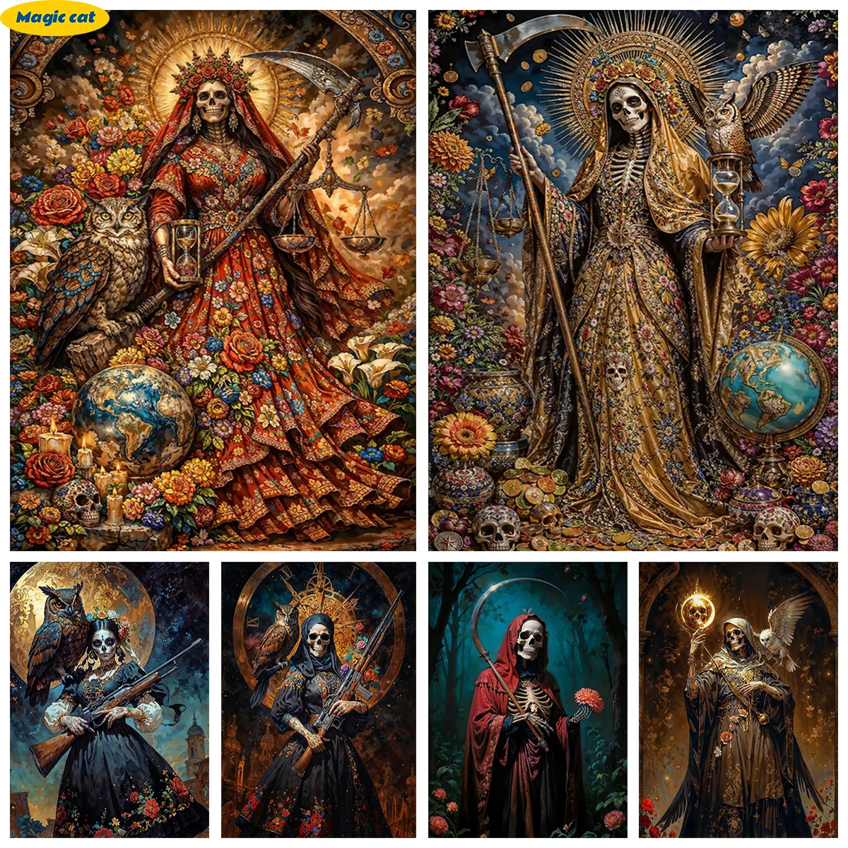 Santa Muerte DIY 5D Diamond Painting Mexican folk spiritual Art Diamond Embroidery Modern style Home Room Wall Decor