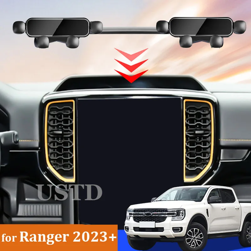 For Ford Ranger T9 2024 2025 Accessories Car Mobile Phone Holder GPS Navigation Bracket Special Base Wireless Charger