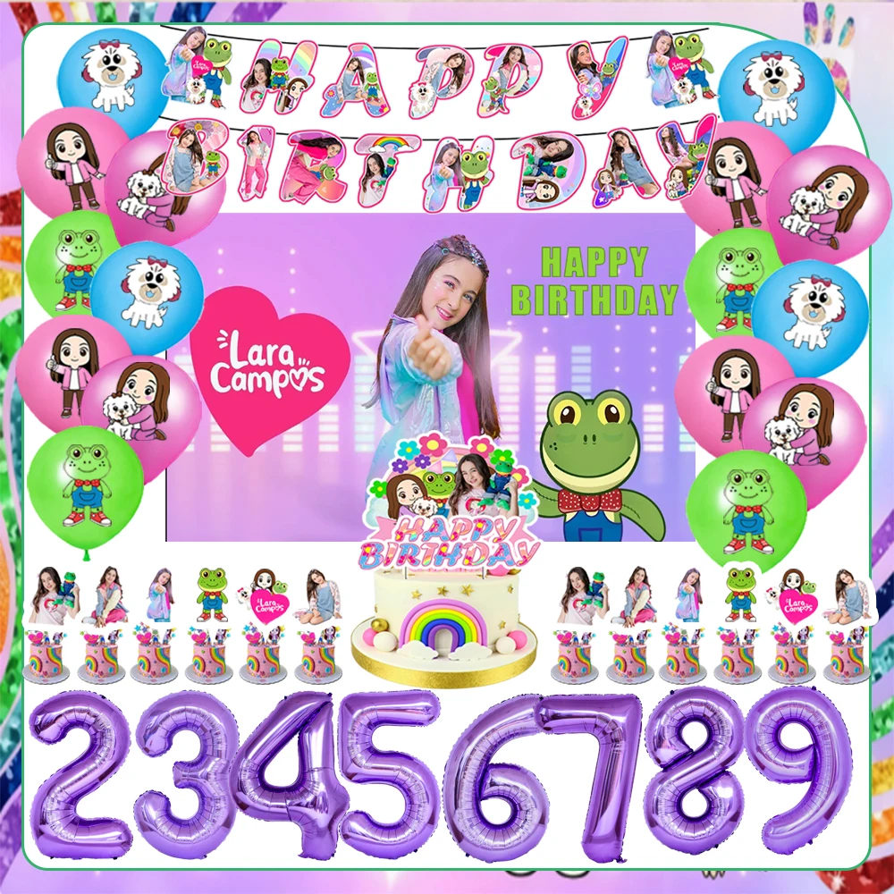 Mexican Female Singer Theme Birthday Party Decoration Lara Campos Balloon Cake Topper Outdoor Supplies Star Party Backdrop Gifts