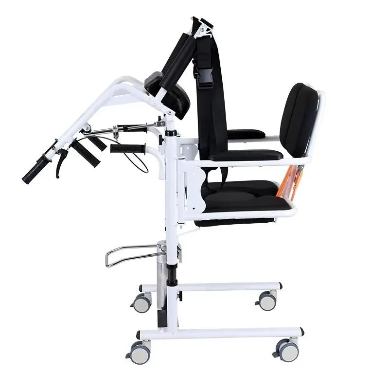 Manual Hydraulic Patient Lift Chair, with Safety Sling & Toilet Seat for Home Multi-Use Rehabilitation Transfer Equipment