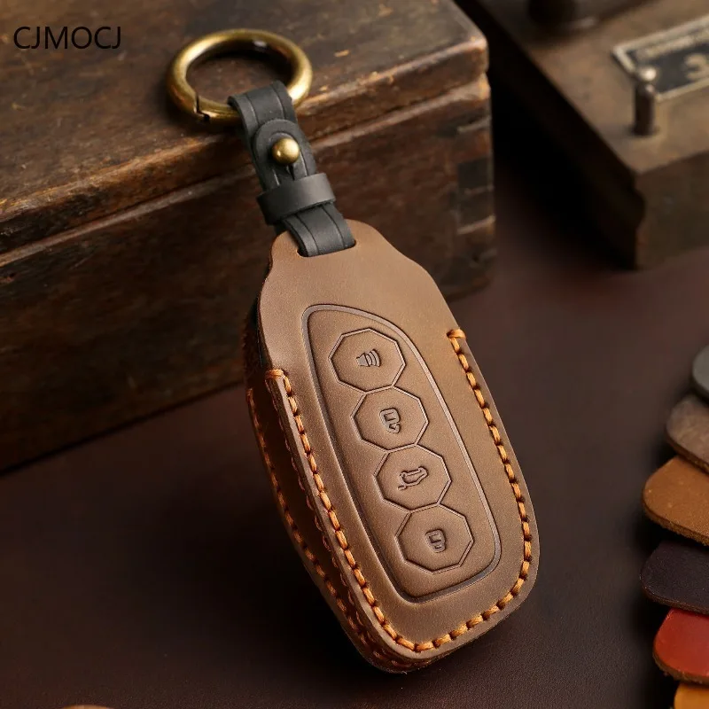 Premium Genuine Leather Key Cover Case for Haval 2nd Gen Big Dog / Shenshou / Cool Dog / Xiaolong MAX (2023) - Key Fob Shell
