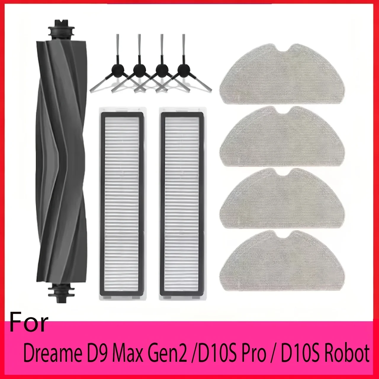 for Dreame D9 Max Gen 2, Dreame D10s Pro, D10s, Dreame F10 Accessories Main Brush Filter Mop Rag Replacement Parts