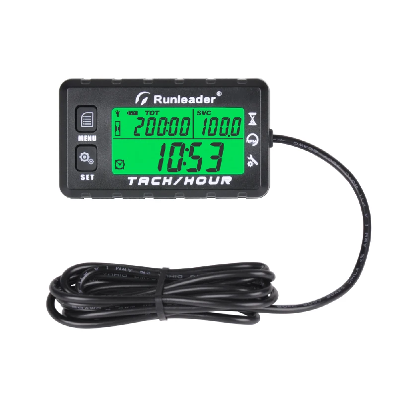 MAX RPM TOT Engine Tachometer Maintenance Reminder Digital Tacho Hour Meters Multi-Color Backlit Display for Boat Lawn Mower Gen